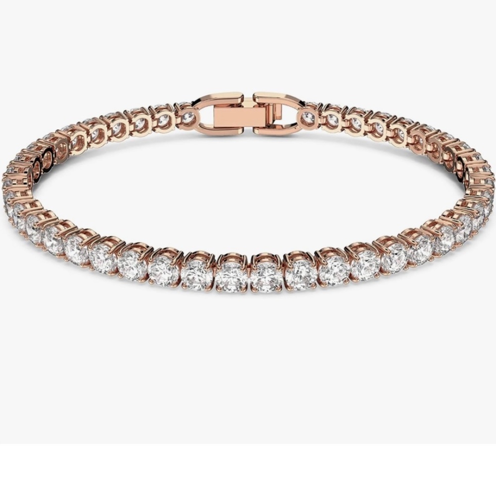 Swarovski Crystal Tennis Bracelet, Rose Gold, Matrix Collection, Adjustable